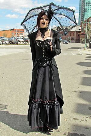 Steampunk - woman in black dress