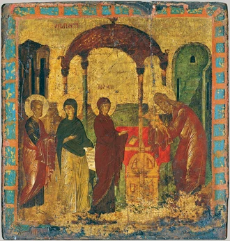 The Presentation in the Temple, Byzantine painter, 15th century. courtesy The Met.