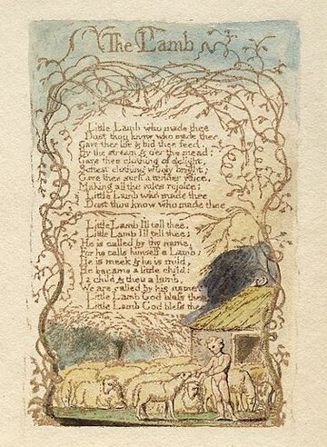 William Blake, "The Lamb," from Songs of Innocence and Experience, 1794. Courtesy Wikimedia Commons.