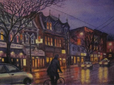 Mauve Evening, Queen Street West, by E. Jane Hunter, 2012. Courtesy Twilight in the City.