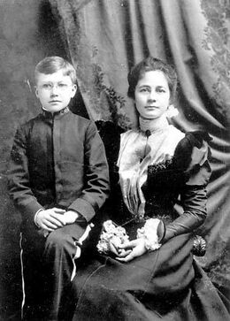 Ezra Pound with his mother, Isabel, May 3,1898. Courtesy Wikipedia.