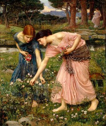 "Gather Ye Rosebuds While Ye May" by John William Waterhouse (1849-1917), 1909. Courtesy Wikimedia Commons.