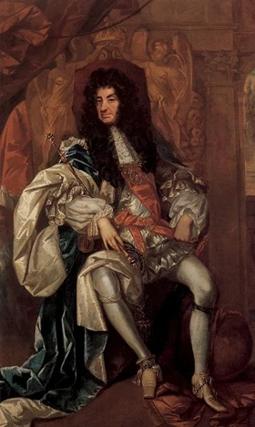 Charles II of England (1630-1685). Portrait by Thomas Hawker (died 1722), circa 1680. Courtesy Wikimedia Commons.