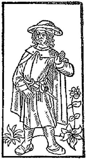 François Villon woodcut, from Le Grnd Tesatment de Maistre François Villon, 1489. Courtesy Wikimedia Commons.