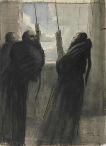 Christmas Eve, Bethlehem - Franciscan monks ringing the bells at midnight in the Church of the Nativity Art.IWMART1531