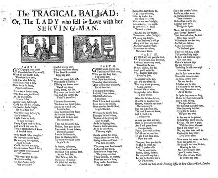 Tragical Ballad 18th century