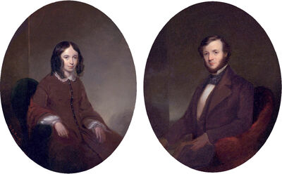 Portraits of Elizabeth Barrett Browning and Robert Browning