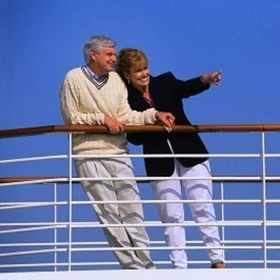 Couple on cruise ship. Courtesy Write for Travel.