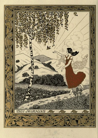 frontispiece from Young Girl, and other poems, 1920, by 'Porter Garnett. Courtesy Internet Archive.