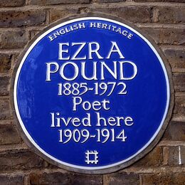Ezra Pound commemorative plaque in Kensington, London. Photo by Simon Harriyott. Courtesy Flickr Commons.