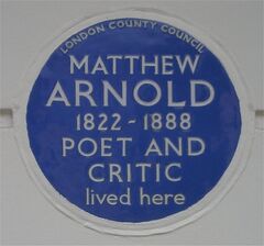 Blue plaque Matthew Arnold