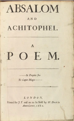 Absalom and Achitophel, 1681. Courtesy Wikimedia Commons.