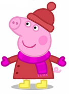 Peppa in her winter outfit.