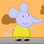 Emily Elephant in My Friend Peppa Pig form, even though she wasn't included in the game yet.