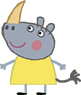 Hello! I'm Rebeka Rhinoceros. Look at my horn!