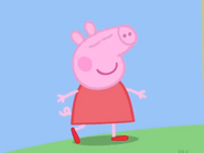 Peppa Running with Red Shoes with Eyes Closed