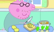 Daddy Pig prepares Lunch