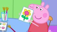 Peppa painted a flower.
