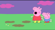 Peppa and George are going to jump up and down in muddy puddles