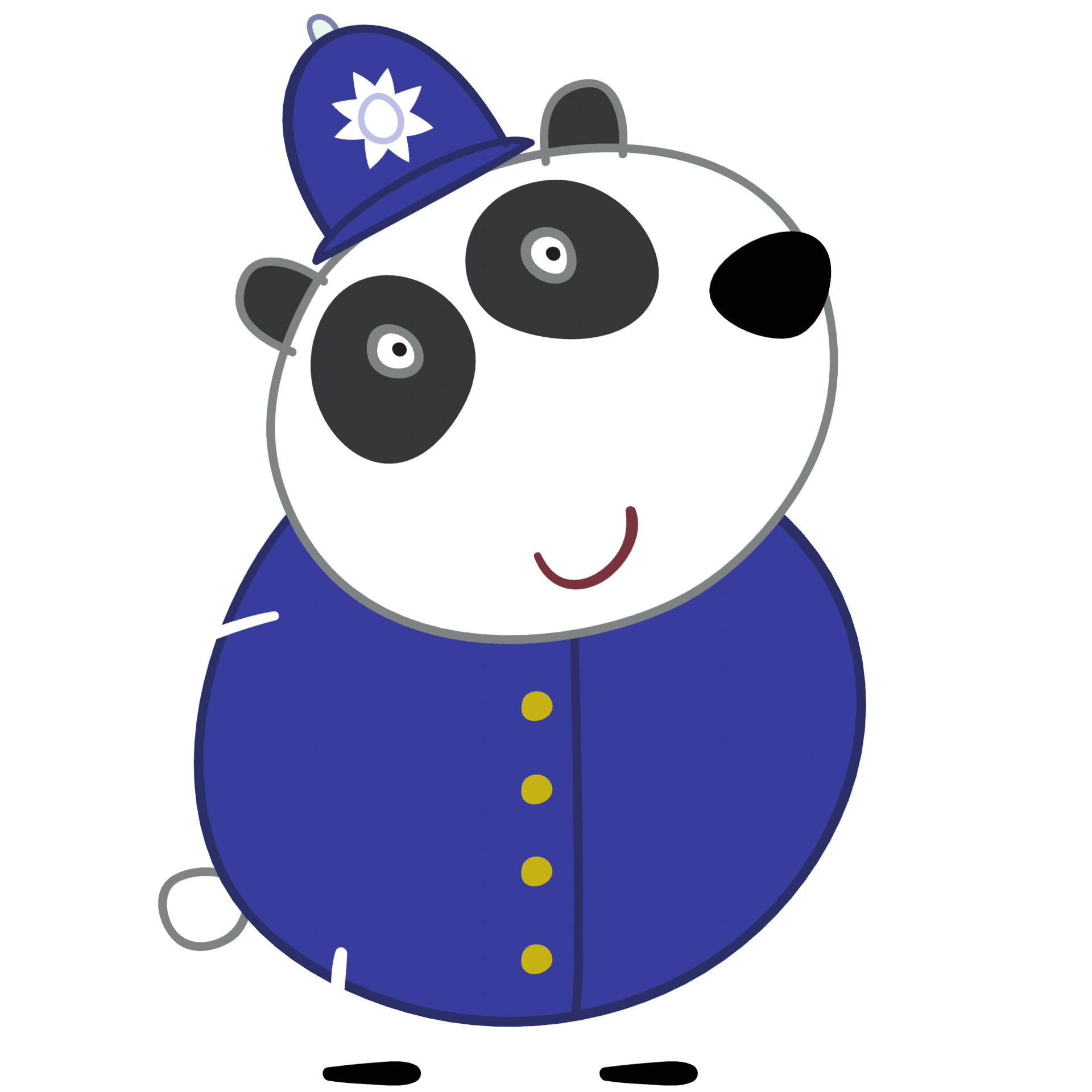 police woman clipart black and white pig