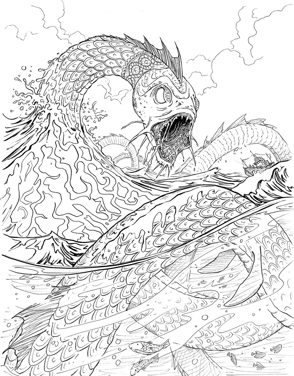 Ермунганд тату эскизы