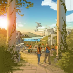 logotipo del campamento mestizo de hierro en