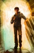 Percy, en la portada de Percy Jackson's Greek Gods.