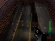 The cheese under the glass floor.