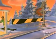 Railroad Crossing from Quack Pack cartoon (Snow Place to Hide) 03