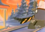 Railroad Crossing from Quack Pack cartoon (Snow Place to Hide) 05 (with train)