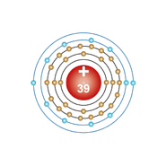 The electron shell of yttrium.
