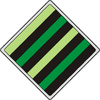 Southern Bend Sinister in light green and emerald-green, separated in black