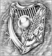 Знак отличия мастера арфистов — орден с крупным сапфиром