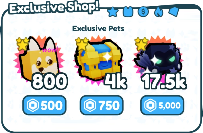 Exclusive Shop (Pet Simulator X), Pet Simulator Wiki