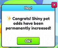 The Popup you receive if you have a number of relics that can be divisible by 5.