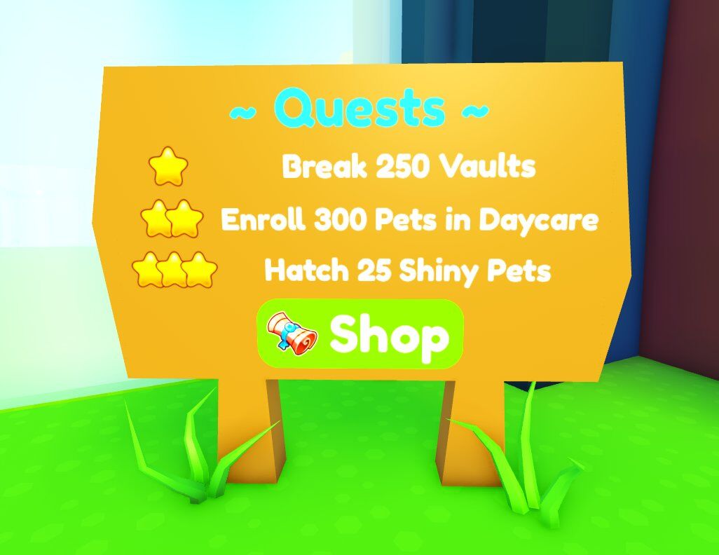 Pet Simulator X Quest Shop Items - Hold To Reset