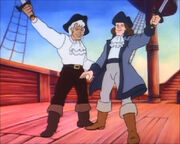 A younger James Hook (left) and his brother Jasper (right)