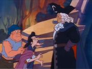 Hook towering over his men