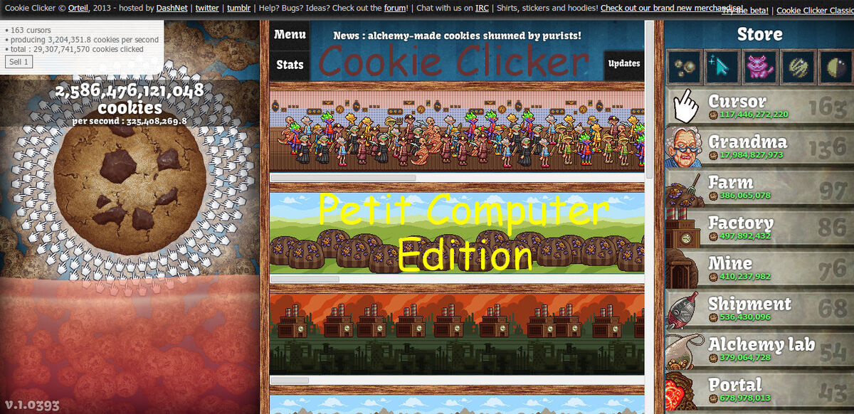 Cookie Clicker PTC 0.1.1, Petit Computer Wiki