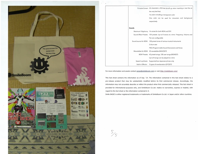 I got in Tokyo Game Show 2014.