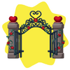 Cast Iron and Stone Heart Gate