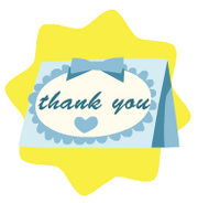 Blue thank-you card