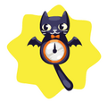 Halloween Cat Clock