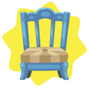 Blue Wooden Country Chair