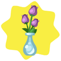 Vase of Purple Tulips