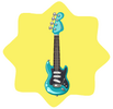 Shiny Blue Rock Guitar