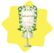 Tall wedding welcome sign