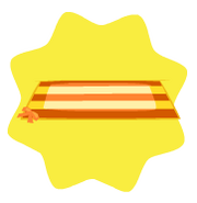 Orange striped beach towel