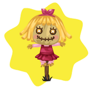 Sweet pink halloween scarecrow