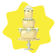 Golden wedding cake